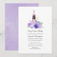 Pastel Violet Floral Pop Fizz Clink Brautparty