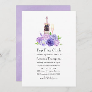 Pastel Violet Floral Pop Fizz Clink Brautparty Einladung