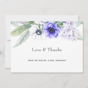 Pastel Violet Floral Wedding Dankeskarte