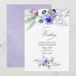 Pastel Violet Floral Wedding Einladung