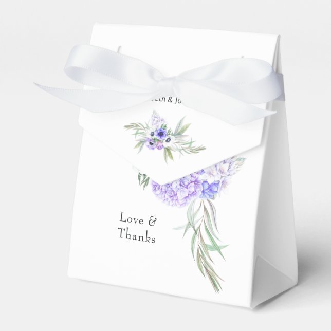 Pastel Violet Floral Wedding Geschenkschachtel (Vorderseite)