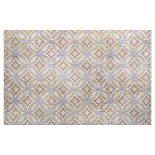 Pastel Violet Lila Orange Circles Mosaik Muster Stoff