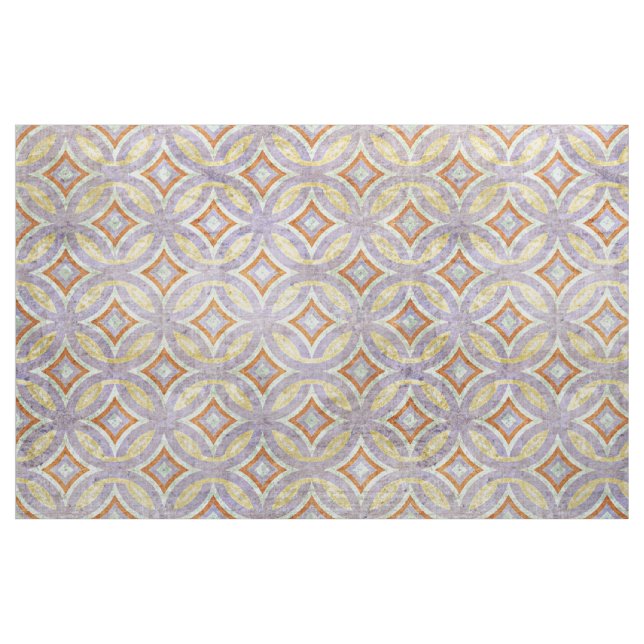 Pastel Violet Lila Orange Circles Mosaik Muster Stoff (Fat Quarter (45,7 x 55,9 cm))