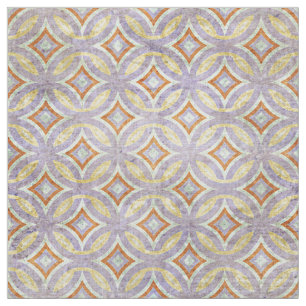 Pastel Violet Lila Orange Circles Mosaikmuster Stoff