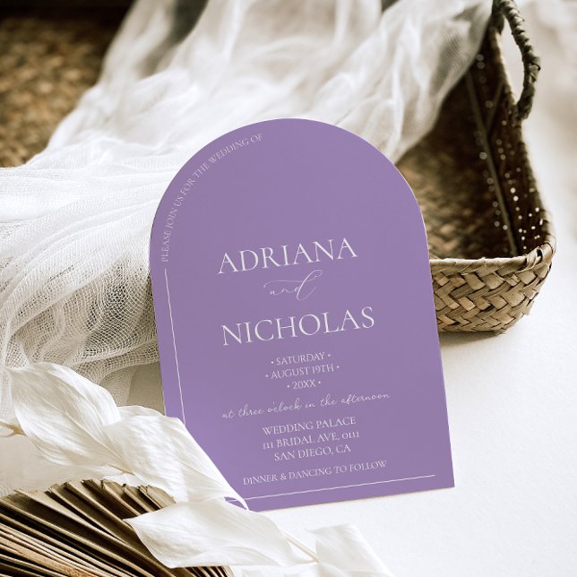 Pastel Violet Simple Modern Wedding Einladung (Von Creator hochgeladen)