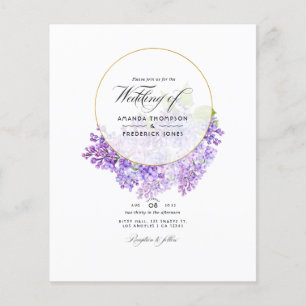 Pastel Violet und Gold Geometric Herbarium Hochzei Flyer