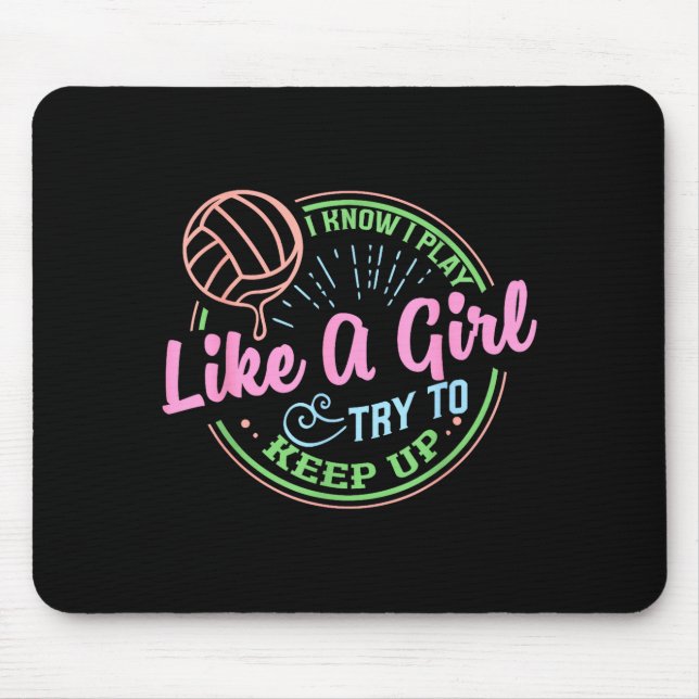 Pastel Volleyball Quote Design For Confident Athle Mousepad (Vorne)