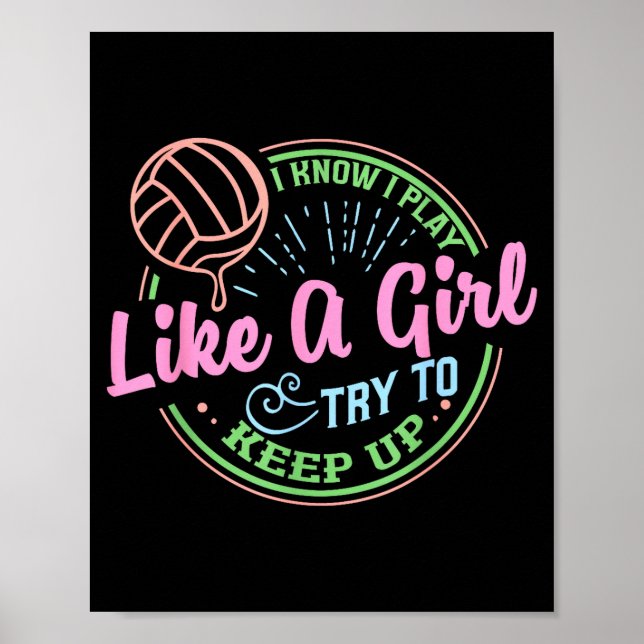 Pastel Volleyball Quote Design For Confident Athle Poster (Vorne)