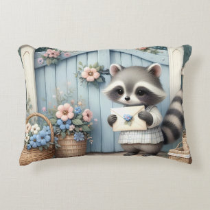 Pastel-Waschbär-Briefgarten Dekokissen