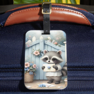 Pastel-Waschbär-Briefgarten Gepäckanhänger