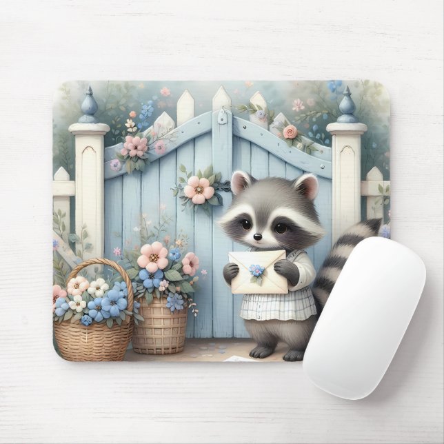 Pastel-Waschbären-Briefgarten Mousepad (Mit Mouse)