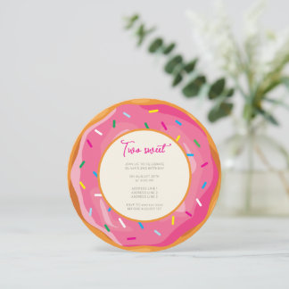 Pastel Wasserfarbe Zwei süße zweite Geburtstage Einladung