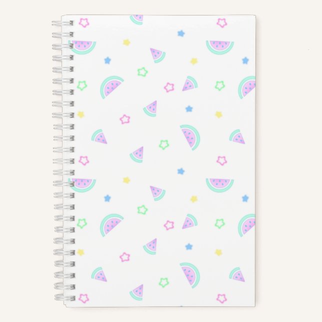 Pastel-Wassermelone Notizbuch (Vorderseite)