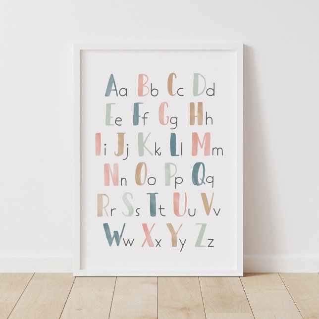 Pastel Watercolor Alphabet ABC Klassenzimmer Dekor Poster (Von Creator hochgeladen)