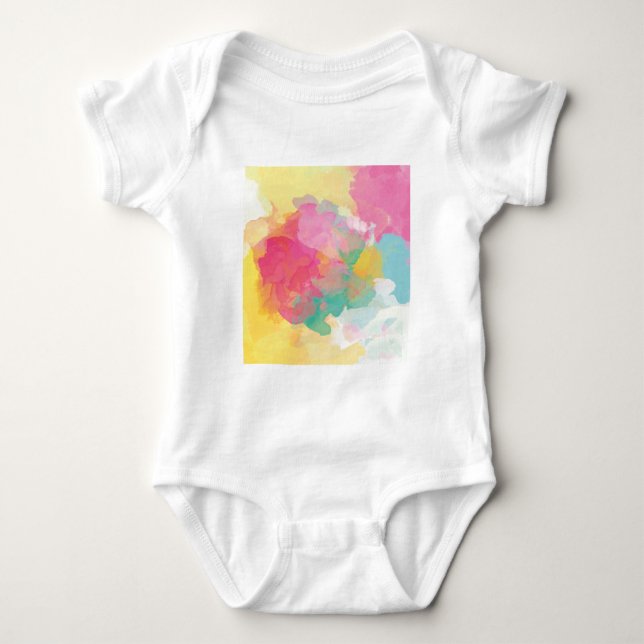Pastel Watercolor Baby Strampler (Vorderseite)