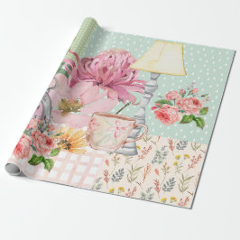 Pastel watercolor background Botanical Birthday Geschenkpapier