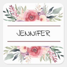 Pastel Watercolor Blume Blumengrenzname