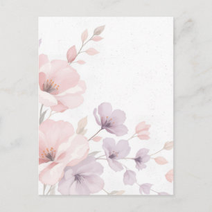 Pastel Watercolor-Blume Feiertagspostkarte
