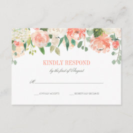 Pastel Watercolor Blume Hochzeitsszenario RSVP Karte