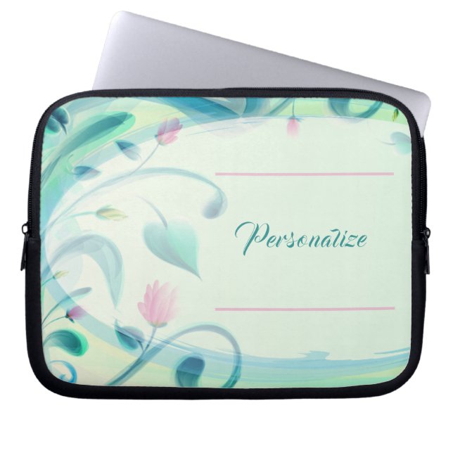 Pastel Watercolor Blume personalisieren Laptop Laptopschutzhülle (Vorderseite)