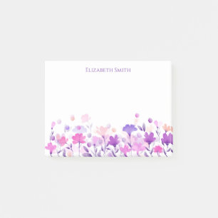 Pastel Watercolor-Blume Post-it Klebezettel