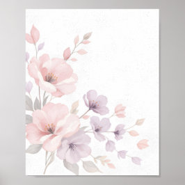 Pastel Watercolor-Blume Poster