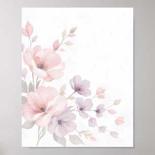 Pastel Watercolor-Blume Poster