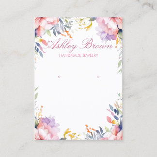 Pastel Watercolor Blumenschmuck Earring Display Visitenkarte