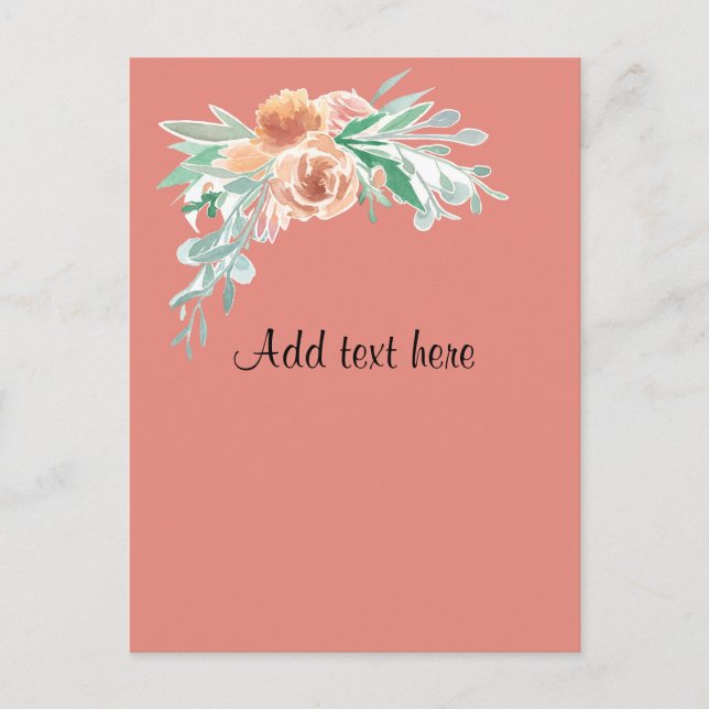 Pastel Watercolor Bouquet Template Postkarte (Vorderseite)