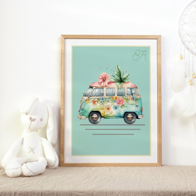 Pastel Watercolor Bus Kinderzimmer Poster (Von Creator hochgeladen)
