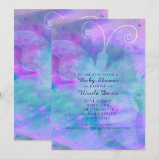 Pastel Watercolor Butterfly Party Einladungen