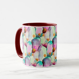 Pastel Watercolor Cactus Blume Wüstenmuster Tasse
