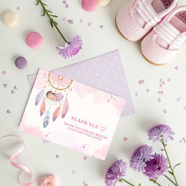 Pastel Watercolor Dreamcatcher Babydusche Dankeskarte
