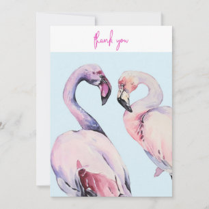 Pastel Watercolor Flamingo Dankeskarte