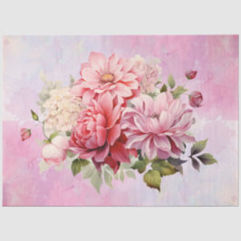 Pastel Watercolor Floral Bouquet Decoupage Seidenpapier