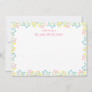 Pastel Watercolor Floral Danke Karten