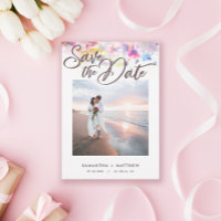 Pastel Watercolor Floral Foto Hochzeit