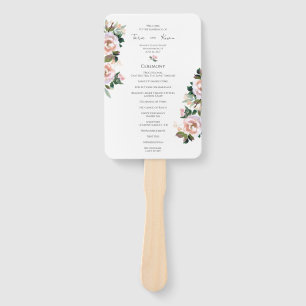 Pastel Watercolor Floral Wedding Program Fan Fächer