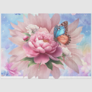 Pastel Watercolor Florals & Butterfells Dekoupage Seidenpapier