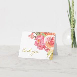 Pastel Watercolor Florals Dankeskarte
