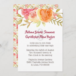 Pastel Watercolor Florals Hochzeit Einladung