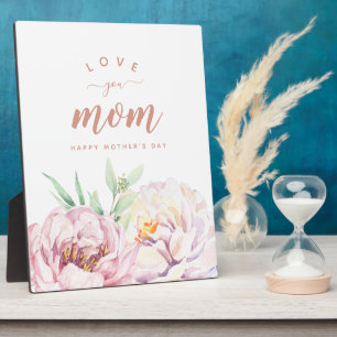 Pastel Watercolor Florals Liebe Mama Minimalistisc Fotoplatte
