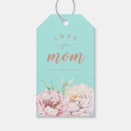 Pastel Watercolor Florals Liebe Mama Minimalistisc Geschenkanhänger