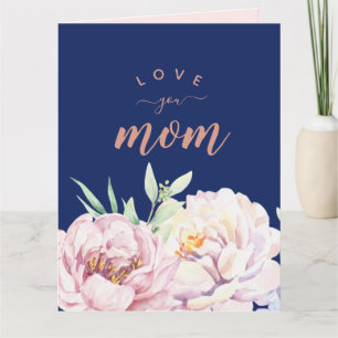 Pastel Watercolor Florals Liebe Mama Minimalistisc Karte
