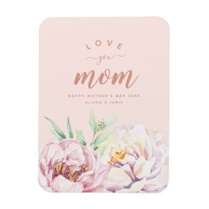 Pastel Watercolor Florals Liebe Mama Minimalistisc Magnet
