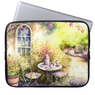 PASTEL WATERCOLOR FRIEDLICH GARTENEINSTELLUNG LAPTOPSCHUTZHÜLLE