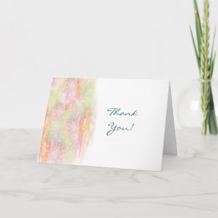 Pastel Watercolor Hearts Wedding Vielen Dank Dankeskarte