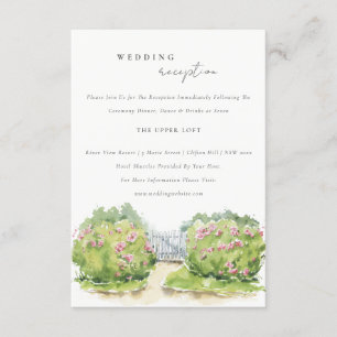Pastel Watercolor Hütte Garden Wedding Empfang Begleitkarte