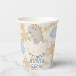 Pastel Watercolor Illustrative Babydusche Pappbecher