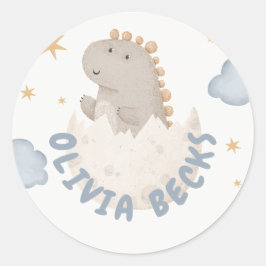 Pastel Watercolor Illustrative Babydusche Runder Aufkleber